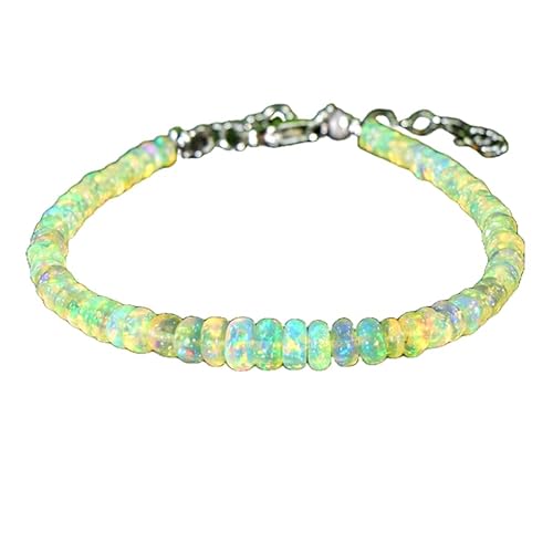Äthiopischer Opal, 3,5–4 mm, Rondellform, glatt geschliffene Perlen, 17,8 cm, verstellbarer versilberter Verschluss, Armband für Männer und Frauen | LK_STACK_02658 Äthiopischer Opal, 3,5–4 mm, Rondellform, glatt geschliffene Perlen, 17,8 cm, verstellbarer versilberter Verschluss, Armband für Männer und Frauen | LK_STACK_02658 von LKBEADS