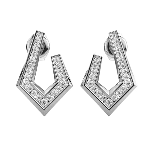 Abstrakte Ohrstecker für Liebhaber aus 925er Sterlingsilber | Versilberung, Nr. Stein: 44, Edelsteingröße: 0,01–0,10 mm | Gewicht: 0,3 Karat, Form: rund | 3,02 Gramm | LKE_W_00011 von LKBEADS