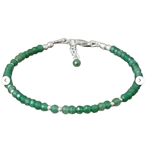 Afrikanische Jade, 2–2,5 mm, runde Form, facettierte Schliffperlen, 17,8 cm, verstellbarer versilberter Verschluss, Armband für Männer und Frauen | LK_STACK_00038 Afrikanische Jade, 2–2,5 mm, runde Form, facettierte Schliffperlen, 17,8 cm, verstellbarer versilberter Verschluss, Armband für Männer und Frauen | LK_STACK_00038 von LKBEADS