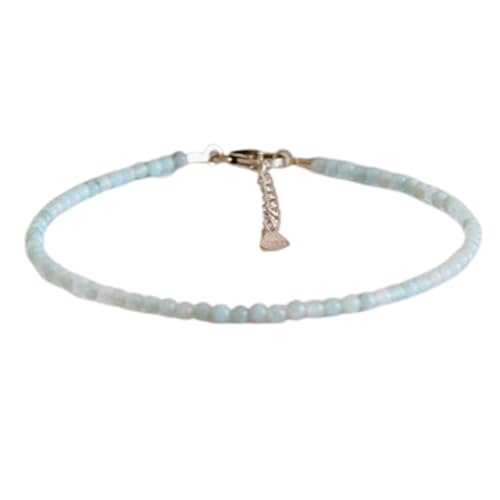 Amazonit-Perlen, rund, 2 mm, glatt geschliffen, 17,8 cm, verstellbarer versilberter Verschluss, Armband für Männer und Frauen | LK_STACK_00144 Amazonit-Perlen, rund, 2 mm, glatt geschliffen, 17,8 cm, verstellbarer versilberter Verschluss, Armband für Männer und Frauen | LK_STACK_00144 von LKBEADS