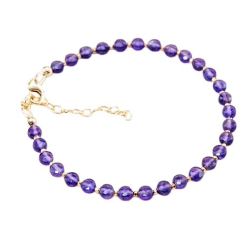 Amethyst, 4 mm, münzförmige facettierte Perlen, 17,8 cm, verstellbarer vergoldeter Verschluss, Armband für Männer und Frauen | LK_STACK_00211 Amethyst, 4 mm, münzförmige facettierte Perlen, 17,8 cm, verstellbarer vergoldeter Verschluss, Armband für Männer und Frauen | LK_STACK_00211 von LKBEADS
