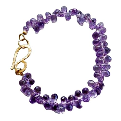 Amethyst 2–4 mm Tropfenform, facettierte Schliffperlen, 17,8 cm, vergoldeter Verschluss, Armband für Männer und Frauen | LK_STACK_00216 Amethyst 2–4 mm Tropfenform, facettierte Schliffperlen, 17,8 cm, vergoldeter Verschluss, Armband für Männer und Frauen | LK_STACK_00216 von LKBEADS