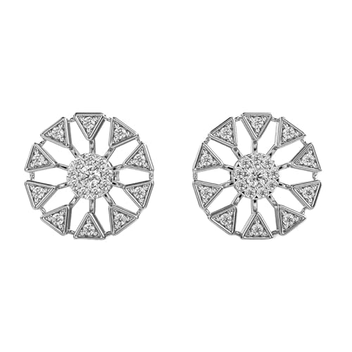 Anmutige Gänseblümchen-Ohrstecker aus 925er Sterlingsilber | Versilberung, Nr. Stein: 40, Edelsteingröße: 0,01–0,07 mm | Gewicht: 0,5 Karat, Form: rund | 6,4 Gramm | LKE_W_00138 von LKBEADS