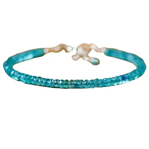 Apatit, 3–3,5 mm, Rondellform, facettierte Perlen, 17,8 cm, verstellbarer versilberter Verschluss, Armband für Männer und Frauen | LK_STACK_00563 Apatit, 3–3,5 mm, Rondellform, facettierte Perlen, 17,8 cm, verstellbarer versilberter Verschluss, Armband für Männer und Frauen | LK_STACK_00563 von LKBEADS