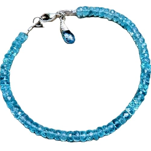 Apatit, 3 mm, Rondellform, facettierte Perlen, 17,8 cm, versilberter Verschluss, Armband für Männer und Frauen | LK_STACK_00578 Apatit, 3 mm, Rondellform, facettierte Perlen, 17,8 cm, versilberter Verschluss, Armband für Männer und Frauen | LK_STACK_00578 von LKBEADS