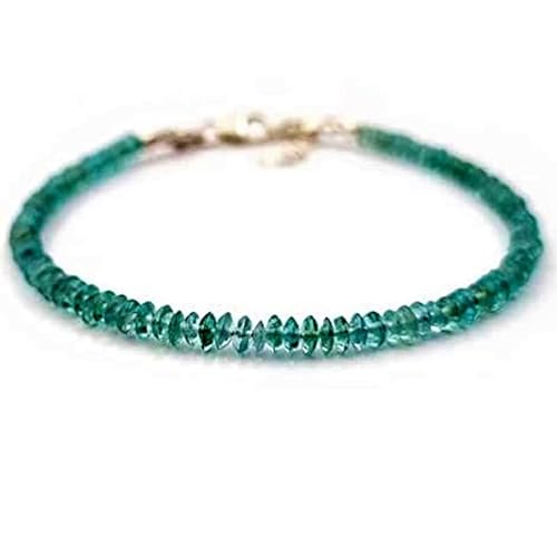 Apatit 3–3,5 mm Knopfform, glatt geschliffene Perlen, 17,8 cm, verstellbarer versilberter Verschluss, Armband für Männer und Frauen | LK_STACK_00523 Apatit 3–3,5 mm Knopfform, glatt geschliffene Perlen, 17,8 cm, verstellbarer versilberter Verschluss, Armband für Männer und Frauen | LK_STACK_00523 von LKBEADS