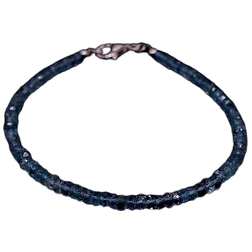 Aquamarin, 2,5–3 mm, Rondellform, facettierte Perlen, 17,8 cm, versilberter Verschluss, Armband für Männer und Frauen | LK_STACK_00663 Aquamarin, 2,5–3 mm, Rondellform, facettierte Perlen, 17,8 cm, versilberter Verschluss, Armband für Männer und Frauen | LK_STACK_00663 von LKBEADS