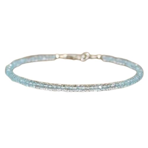 Aquamarin, 2,5 mm, Rondellform, facettierte Perlen, 17,8 cm, versilberter Verschluss, Armband für Männer und Frauen | LK_STACK_00665 Aquamarin, 2,5 mm, Rondellform, facettierte Perlen, 17,8 cm, versilberter Verschluss, Armband für Männer und Frauen | LK_STACK_00665 von LKBEADS