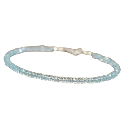 Aquamarin, 2 mm, Rondellform, facettierte Perlen, 17,8 cm, versilberter Verschluss, Armband für Männer und Frauen | LK_STACK_00675 Aquamarin, 2 mm, Rondellform, facettierte Perlen, 17,8 cm, versilberter Verschluss, Armband für Männer und Frauen | LK_STACK_00675 von LKBEADS