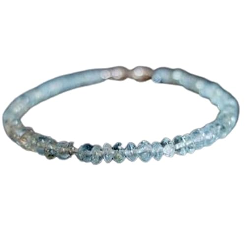 Aquamarin, 3–3,5 mm, Rondellform, facettierte Perlen, 17,8 cm, versilberter Verschluss, Armband für Männer und Frauen | LK_STACK_00710 Aquamarin, 3–3,5 mm, Rondellform, facettierte Perlen, 17,8 cm, versilberter Verschluss, Armband für Männer und Frauen | LK_STACK_00710 von LKBEADS