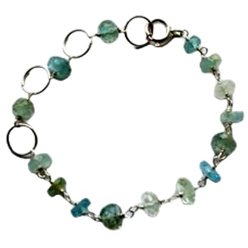 Aquamarin, 4 mm, Rondellform, glatt geschliffene Perlen, 17,8 cm, versilberter Verschluss, Armband für Männer und Frauen | LK_STACK_00757 Aquamarin, 4 mm, Rondellform, glatt geschliffene Perlen, 17,8 cm, versilberter Verschluss, Armband für Männer und Frauen | LK_STACK_00757 von LKBEADS
