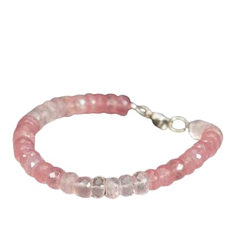Armband aus Madagaskar-Rosenquarz, 6 mm, Rondellform, facettierte Perlen, 17,8 cm, verstellbar, versilberter Verschluss, für Männer und Frauen | LK_STACK_04544 Armband aus Madagaskar-Rosenquarz, 6 mm, Rondellform, facettierte Perlen, 17,8 cm, verstellbar, versilberter Verschluss, für Männer und Frauen | LK_STACK_04544 von LKBEADS