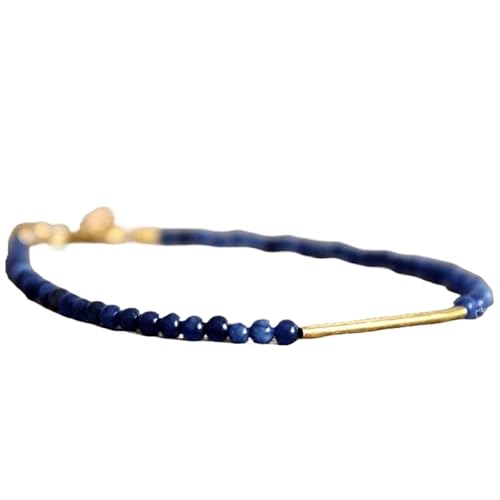 Armband aus blauer Jade, 3 mm, rund, glatt geschliffen, mit vergoldetem Verschluss, 17,8 cm, für Männer und Frauen|LK_STACK_01478 Armband aus blauer Jade, 3 mm, rund, glatt geschliffen, mit vergoldetem Verschluss, 17,8 cm, für Männer und Frauen|LK_STACK_01478 von LKBEADS