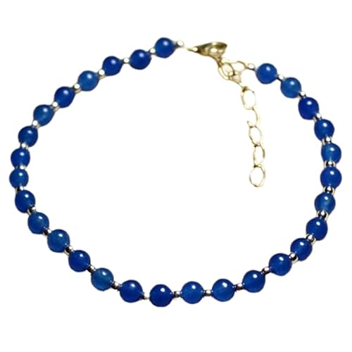 Armband aus blauer Jade, 4–4,5 mm, runde Form, glatt geschliffene Perlen, 17,8 cm, verstellbarer vergoldeter Verschluss, für Männer und Frauen|LK_STACK_01481 Armband aus blauer Jade, 4–4,5 mm, runde Form, glatt geschliffene Perlen, 17,8 cm, verstellbarer vergoldeter Verschluss, für Männer und Frauen|LK_STACK_01481 von LKBEADS