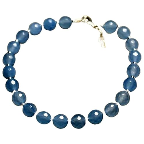 Armband aus blauer Jade, 8 mm, rund, facettiert, geschliffen, 17,8 cm, verstellbar, versilberter Verschluss, für Männer und Frauen|LK_STACK_01482 Armband aus blauer Jade, 8 mm, rund, facettiert, geschliffen, 17,8 cm, verstellbar, versilberter Verschluss, für Männer und Frauen|LK_STACK_01482 von LKBEADS