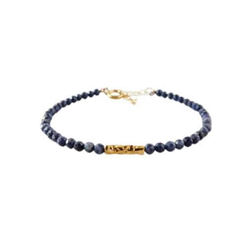 Armband mit 3 mm runden, facettierten Saphirperlen und 17,8 cm verstellbarem, vergoldetem Verschluss für Männer und Frauen | LK_STACK_01627 Armband mit 3 mm runden, facettierten Saphirperlen und 17,8 cm verstellbarem, vergoldetem Verschluss für Männer und Frauen | LK_STACK_01627 von LKBEADS
