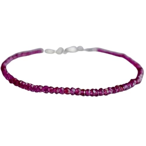 Armband mit afrikanischem Granat, 3 mm, Rondellform, facettierte Perlen, verstellbarer, versilberter Verschluss, für Männer und Frauen | LK_STACK_00037 Armband mit afrikanischem Granat, 3 mm, Rondellform, facettierte Perlen, verstellbarer, versilberter Verschluss, für Männer und Frauen | LK_STACK_00037 von LKBEADS