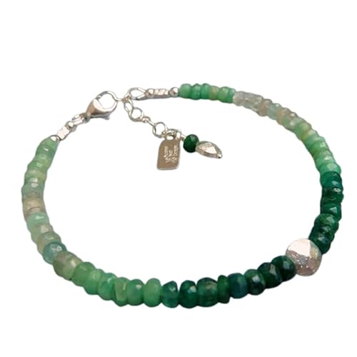 Armband mit versilbertem Verschluss und 3–3,5 mm facettierten Perlen in Rondellform, 17,8 cm, verstellbar, Smaragdgrün für Männer und Frauen | LK_STACK_06082 Armband mit versilbertem Verschluss und 3–3,5 mm facettierten Perlen in Rondellform, 17,8 cm, verstellbar, Smaragdgrün für Männer und Frauen | LK_STACK_06082 von LKBEADS