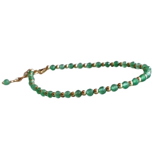 Aventurin 3–3,5 mm, runde Form, facettierte Perlen, 17,8 cm, verstellbarer vergoldeter Verschluss, Armband für Männer und Frauen | LK_STACK_00892 Aventurin 3–3,5 mm, runde Form, facettierte Perlen, 17,8 cm, verstellbarer vergoldeter Verschluss, Armband für Männer und Frauen | LK_STACK_00892 von LKBEADS