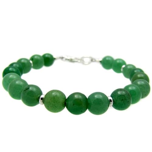 Aventurin-Perlen, rund, 10 mm, glatt geschliffen, 17,8 cm, versilberter Verschluss, Armband für Männer und Frauen | LK_STACK_00887 Aventurin-Perlen, rund, 10 mm, glatt geschliffen, 17,8 cm, versilberter Verschluss, Armband für Männer und Frauen | LK_STACK_00887 von LKBEADS