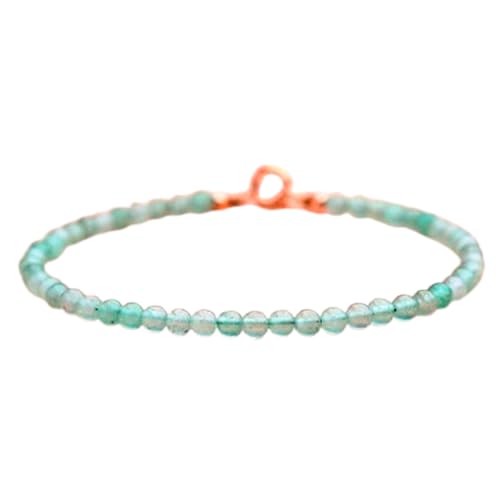 Aventurin-Perlen, rund, 3 mm, facettiert, geschliffen, 17,8 cm, rosévergoldeter Verschluss, Armband für Herren und Damen | LK_STACK_00895 Aventurin-Perlen, rund, 3 mm, facettiert, geschliffen, 17,8 cm, rosévergoldeter Verschluss, Armband für Herren und Damen | LK_STACK_00895 von LKBEADS