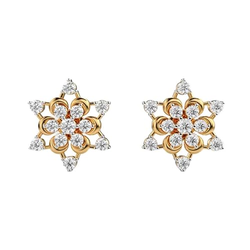 Azteken-Ohrstecker aus 925er Sterlingsilber | Vergoldung | Steinzahl 26 | Edelsteingröße 0,01–0,07 mm | Gewicht 0,62 Karat | Form rund | 3,224 Gramm | LKE_G_00176 von LKBEADS