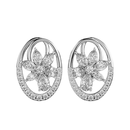 Bezaubernde Ohrstecker mit Gänseblümchen-Motiv aus 925er Sterlingsilber | Versilberung, Nr. Stein: 44, Edelsteingröße: 0,01–0,10 mm | Gewicht: 0,85 Karat, Form: gemischt | 3,12 Gramm | LKE_W_00049 von LKBEADS