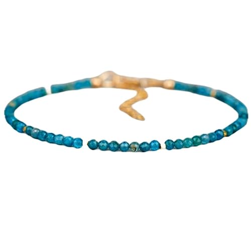 Blauer Apatit, 2,5 mm, runde Form, facettierte Perlen, 17,8 cm, verstellbarer vergoldeter Verschluss, Armband für Männer und Frauen | LK_STACK_01387 Blauer Apatit, 2,5 mm, runde Form, facettierte Perlen, 17,8 cm, verstellbarer vergoldeter Verschluss, Armband für Männer und Frauen | LK_STACK_01387 von LKBEADS