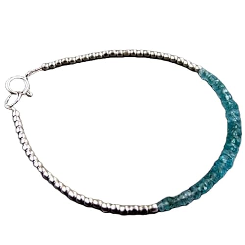 Blauer Apatit, 2–4 mm, Rondellform, facettierte Perlen, 17,8 cm, versilberter Verschluss, Armband für Männer und Frauen | LK_STACK_01368 Blauer Apatit, 2–4 mm, Rondellform, facettierte Perlen, 17,8 cm, versilberter Verschluss, Armband für Männer und Frauen | LK_STACK_01368 von LKBEADS