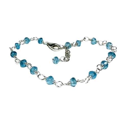 Blauer Apatit, 3,5 mm, Rondellform, facettierte Perlen, 17,8 cm, verstellbarer versilberter Verschluss, Armband für Männer und Frauen | LK_STACK_01372 Blauer Apatit, 3,5 mm, Rondellform, facettierte Perlen, 17,8 cm, verstellbarer versilberter Verschluss, Armband für Männer und Frauen | LK_STACK_01372 von LKBEADS