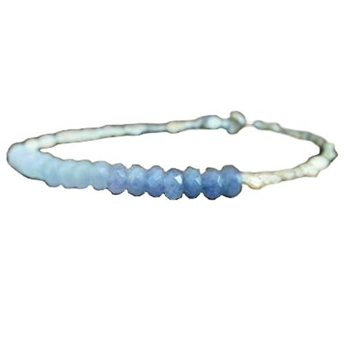 Blauer Chalcedon, 3,5 mm, Rondellform, facettierte Perlen, 17,8 cm, versilberter Verschluss, Armband für Männer und Frauen | LK_STACK_01413 Blauer Chalcedon, 3,5 mm, Rondellform, facettierte Perlen, 17,8 cm, versilberter Verschluss, Armband für Männer und Frauen | LK_STACK_01413 von LKBEADS