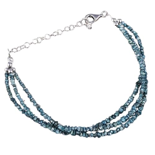 Blauer Diamant, 2–2,5 mm, Nugget-Form, Rohschliffperlen, 17,8 cm, verstellbarer versilberter Verschluss, Armband für Männer und Frauen | LK_STACK_01426 Blauer Diamant, 2–2,5 mm, Nugget-Form, Rohschliffperlen, 17,8 cm, verstellbarer versilberter Verschluss, Armband für Männer und Frauen | LK_STACK_01426 von LKBEADS