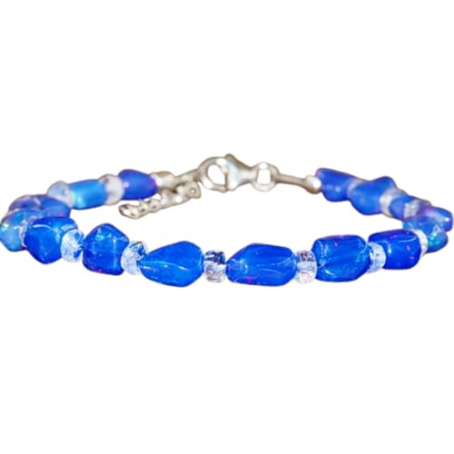 Blauer Feuer-Äthiopischer Opal, 6–10 mm, Trommelform, facettierte Perlen, 17,8 cm, verstellbarer versilberter Verschluss, Armband für Männer und Frauen | LK_STACK_01448 Blauer Feuer-Äthiopischer Opal, 6–10 mm, Trommelform, facettierte Perlen, 17,8 cm, verstellbarer versilberter Verschluss, Armband für Männer und Frauen | LK_STACK_01448 von LKBEADS