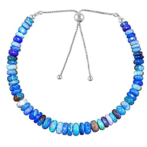 Blauer Opal, 4–6 mm, Rondellform, facettierte Perlen, 17,8 cm, versilberter Verschluss, Armband für Männer und Frauen | LK_STACK_01517 Blauer Opal, 4–6 mm, Rondellform, facettierte Perlen, 17,8 cm, versilberter Verschluss, Armband für Männer und Frauen | LK_STACK_01517 von LKBEADS