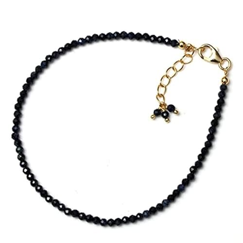 Blauer Saphir, 2–2,5 mm, runde Form, facettierte Perlen, 17,8 cm, verstellbarer versilberter Verschluss, Armband für Männer und Frauen | LK_STACK_01606 Blauer Saphir, 2–2,5 mm, runde Form, facettierte Perlen, 17,8 cm, verstellbarer versilberter Verschluss, Armband für Männer und Frauen | LK_STACK_01606 von LKBEADS