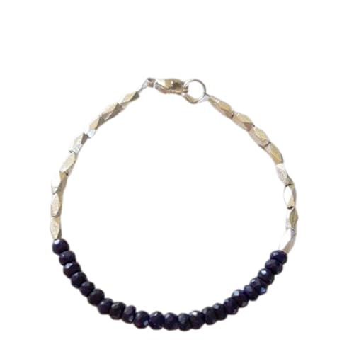 Blauer Saphir, 3,5–4 mm, Rondellform, facettierte Perlen, 17,8 cm, versilberter Verschluss, Armband für Männer und Frauen | LK_STACK_01543 Blauer Saphir, 3,5–4 mm, Rondellform, facettierte Perlen, 17,8 cm, versilberter Verschluss, Armband für Männer und Frauen | LK_STACK_01543 von LKBEADS