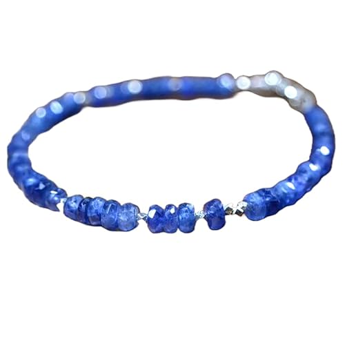 Blauer Saphir, 3,5–4 mm, Rondellform, facettierte Perlen, 17,8 cm, versilberter Verschluss, Armband für Männer und Frauen | LK_STACK_01546 Blauer Saphir, 3,5–4 mm, Rondellform, facettierte Perlen, 17,8 cm, versilberter Verschluss, Armband für Männer und Frauen | LK_STACK_01546 von LKBEADS
