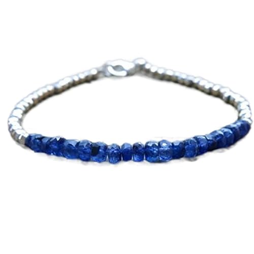 Blauer Saphir, 3,5–4 mm, Rondellform, facettierte Perlen, 17,8 cm, versilberter Verschluss, Armband für Männer und Frauen | LK_STACK_01547 Blauer Saphir, 3,5–4 mm, Rondellform, facettierte Perlen, 17,8 cm, versilberter Verschluss, Armband für Männer und Frauen | LK_STACK_01547 von LKBEADS