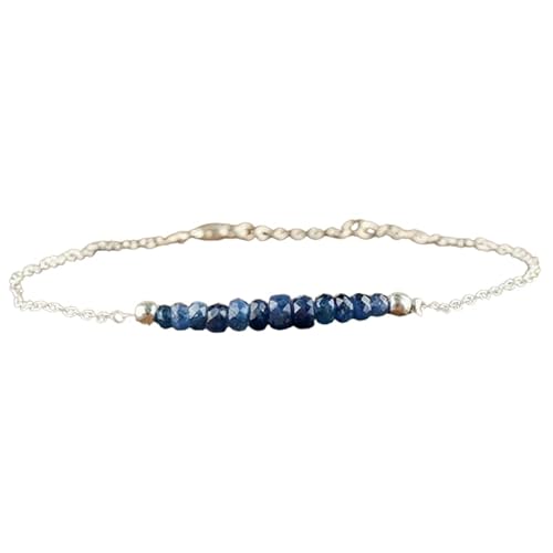 Blauer Saphir, 3–3,5 mm, Rondellform, facettierte Perlen, 17,8 cm, verstellbarer versilberter Verschluss, Armband für Männer und Frauen | LK_STACK_01569 Blauer Saphir, 3–3,5 mm, Rondellform, facettierte Perlen, 17,8 cm, verstellbarer versilberter Verschluss, Armband für Männer und Frauen | LK_STACK_01569 von LKBEADS