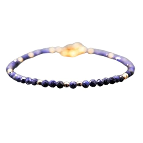 Blauer Saphir, 3 mm, runde Form, facettierte Perlen, 17,8 cm, verstellbarer vergoldeter Verschluss, Armband für Männer und Frauen | LK_STACK_01631 Blauer Saphir, 3 mm, runde Form, facettierte Perlen, 17,8 cm, verstellbarer vergoldeter Verschluss, Armband für Männer und Frauen | LK_STACK_01631 von LKBEADS
