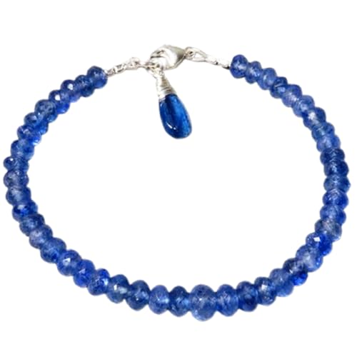 Blauer Saphir, 4–4,5 mm, Rondellform, facettierte Perlen, 17,8 cm, versilberter Verschluss, Armband für Männer und Frauen | LK_STACK_01590 Blauer Saphir, 4–4,5 mm, Rondellform, facettierte Perlen, 17,8 cm, versilberter Verschluss, Armband für Männer und Frauen | LK_STACK_01590 von LKBEADS