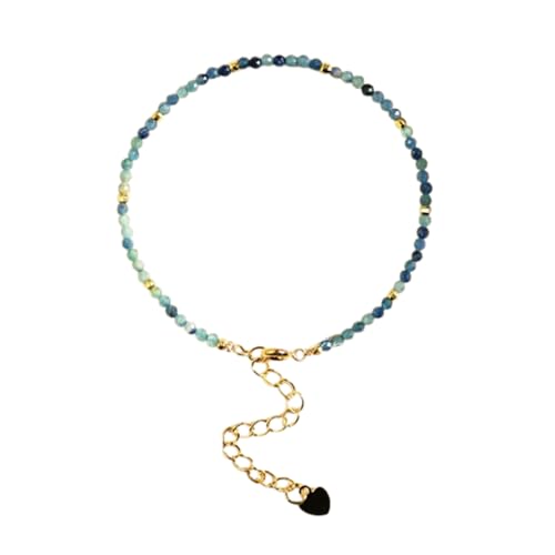 Blauer Turmalin, 2 mm, runde Form, facettierte Perlen, 17,8 cm, verstellbarer vergoldeter Verschluss, Armband für Männer und Frauen | LK_STACK_01689 Blauer Turmalin, 2 mm, runde Form, facettierte Perlen, 17,8 cm, verstellbarer vergoldeter Verschluss, Armband für Männer und Frauen | LK_STACK_01689 von LKBEADS