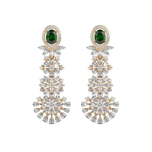 Charmante Diva-Ohrringe aus 925er Sterlingsilber | Vergoldung, Nr. Stein: 144, Edelsteingröße: 0,01–0,29 mm | Gewicht: 10,06 Karat, Form: Mix | 20,012 Gramm | LKE_G_00050 von LKBEADS