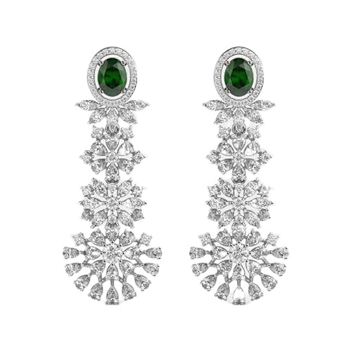 Charmante Diva-Ohrringe aus 925er Sterlingsilber | Versilberung, Nr. Stein: 144, Edelsteingröße: 0,01–0,29 mm | Gewicht: 10,06 Karat, Form: Mix | 20,012 Gramm | LKE_W_00050 von LKBEADS