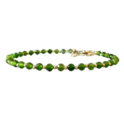 Chromdiopsid, 3,5 mm, runde Form, facettierte Perlen, 17,8 cm, verstellbarer versilberter Verschluss, Armband für Männer und Frauen | LK_STACK_01967 Chromdiopsid, 3,5 mm, runde Form, facettierte Perlen, 17,8 cm, verstellbarer versilberter Verschluss, Armband für Männer und Frauen | LK_STACK_01967 von LKBEADS