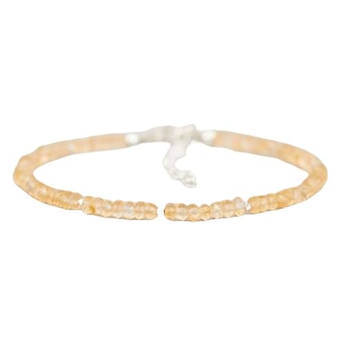 Citrin, 3 mm, Rondellform, facettierte Perlen, 17,8 cm, verstellbarer versilberter Verschluss, Armband für Männer und Frauen | LK_STACK_02140 Citrin, 3 mm, Rondellform, facettierte Perlen, 17,8 cm, verstellbarer versilberter Verschluss, Armband für Männer und Frauen | LK_STACK_02140 von LKBEADS