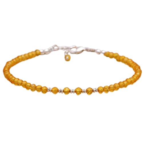 Citrin, 3 mm, runde Form, facettierte Perlen, 17,8 cm, verstellbarer versilberter Verschluss, Armband für Männer und Frauen | LK_STACK_02196 Citrin, 3 mm, runde Form, facettierte Perlen, 17,8 cm, verstellbarer versilberter Verschluss, Armband für Männer und Frauen | LK_STACK_02196 von LKBEADS
