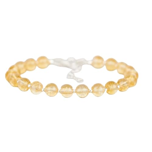 Citrin, 8 mm, runde Form, glatt geschliffene Perlen, 17,8 cm, verstellbarer versilberter Verschluss, Armband für Männer und Frauen | LK_STACK_02218 Citrin, 8 mm, runde Form, glatt geschliffene Perlen, 17,8 cm, verstellbarer versilberter Verschluss, Armband für Männer und Frauen | LK_STACK_02218 von LKBEADS