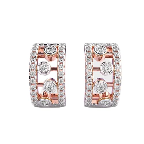 Creolen „Sleek Radiance“ aus 925er Sterlingsilber | Roségold-Beschichtung | Anzahl der Steine: 76 | Edelsteingröße: 0,01–0,10 mm | Gewicht: 0,73 Karat | Form: rund | 5,146 Gramm | LKE_R_00109 von LKBEADS