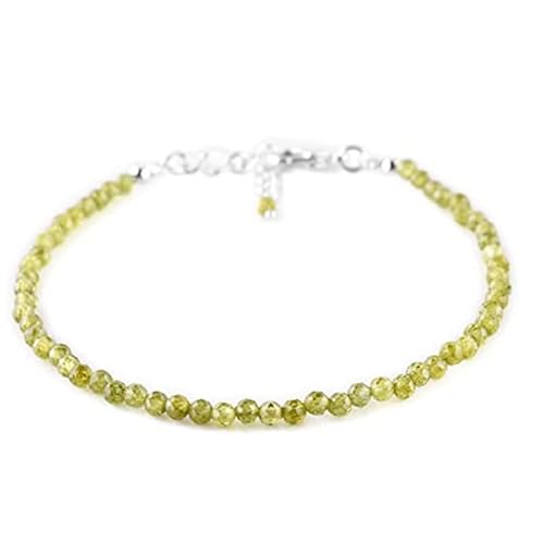 Demantoid-Granat, 2,5–3 mm, runde Form, facettierte Perlen, 17,8 cm, verstellbarer versilberter Verschluss, Armband für Männer und Frauen | LK_STACK_02343 Demantoid-Granat, 2,5–3 mm, runde Form, facettierte Perlen, 17,8 cm, verstellbarer versilberter Verschluss, Armband für Männer und Frauen | LK_STACK_02343 von LKBEADS